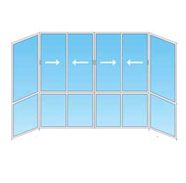 П-образная рама для балкона 460×260 Schuco