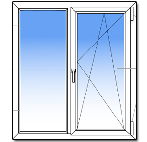 окна с поворотно-откидной и глухой частью цена
